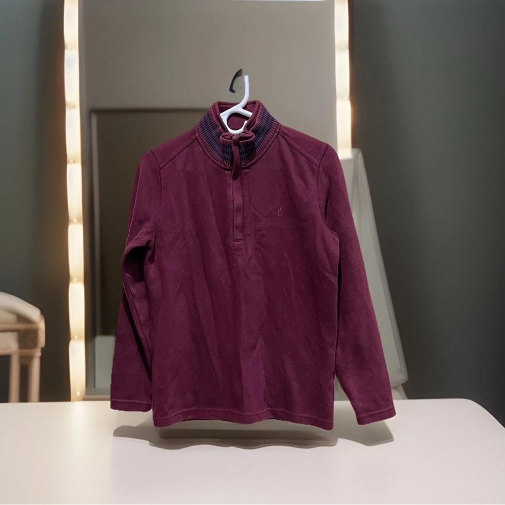 G2000 Quarter-Zip Red Burgundy Men Sweatshirt Size M